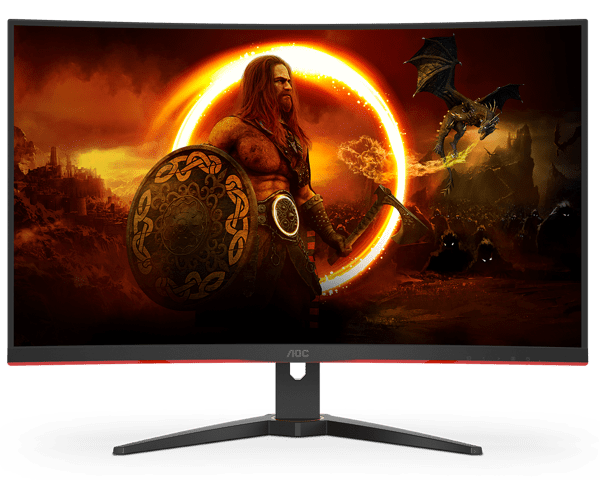 AOC C32G2ZE 32" Curved Frameless Gaming Monitor, Full HD 1920x1080, VA, 0.5ms 240Hz, AMD FreeSync Premium, DP/HDMI/VGA, VESA, 3-3-1 Re-Spawn Program, Xbox PS5 Switch, Black