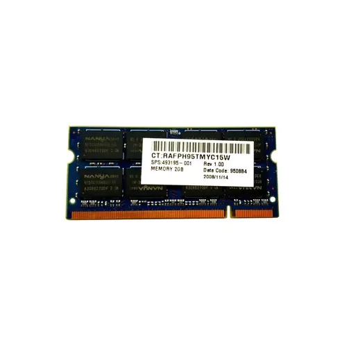 493195-001 - HP 2GB DDR2-800MHz PC2-6400 non-ECC Unbuffered CL6 200-Pin SoDimm 1.8V Memory Module