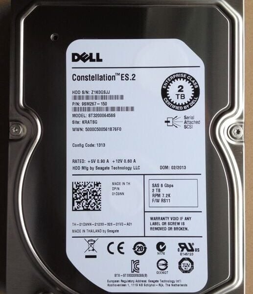 Dell 400-ALOB 2TB 7.2K RPM SAS-12GBPS Near Line Hard Disk | Refurbished