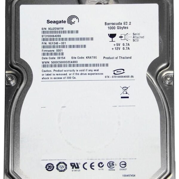 Seagate ST31000640SS 1TB 7.2K RPM SAS 3GBPS Enterprise Hard Drive | Refurbished