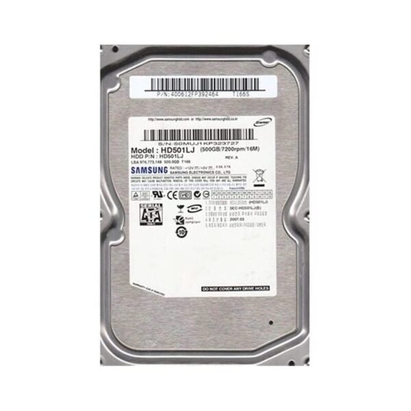 Samsung HD501LJ 500GB 7200 RPM 16mb Buffer Sata 3GBPS Spinpoint T Series 3.5inch Desktop Hard Disk Drive | Refurbished