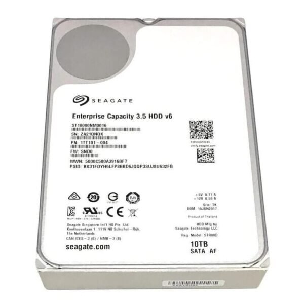 Seagate Hd ST10000NM006B 10TB 7.2K RPM SATA 6GBPS 256MB 4KN SED Bare HDD | Refurbished