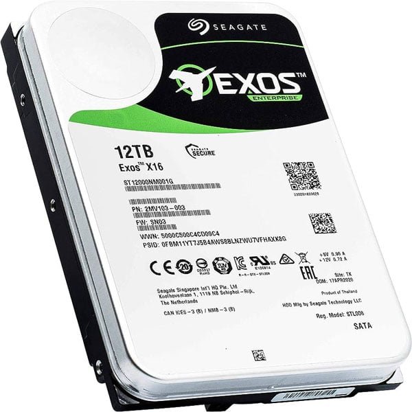 Seagate Exos ST12000NM007G X16 12TB 7.2K RPM SATA 6GBPS 256MB Cache 4Kn Internal Hard Drive | Refurbished