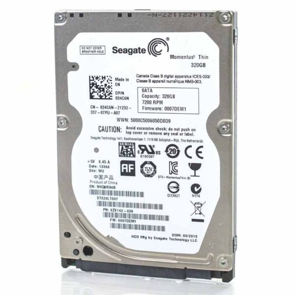 Seagate ST320LT007 320GB 7.2K RPM HDD SATA-3GBPS Internal Notebook Drives | Refurbished
