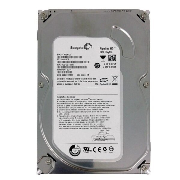 Seagate ST3320310CS Pipeline 320GB 5900RPM SATA-II HDD 8MB Buffer 3.5Inch Internal | Refurbished